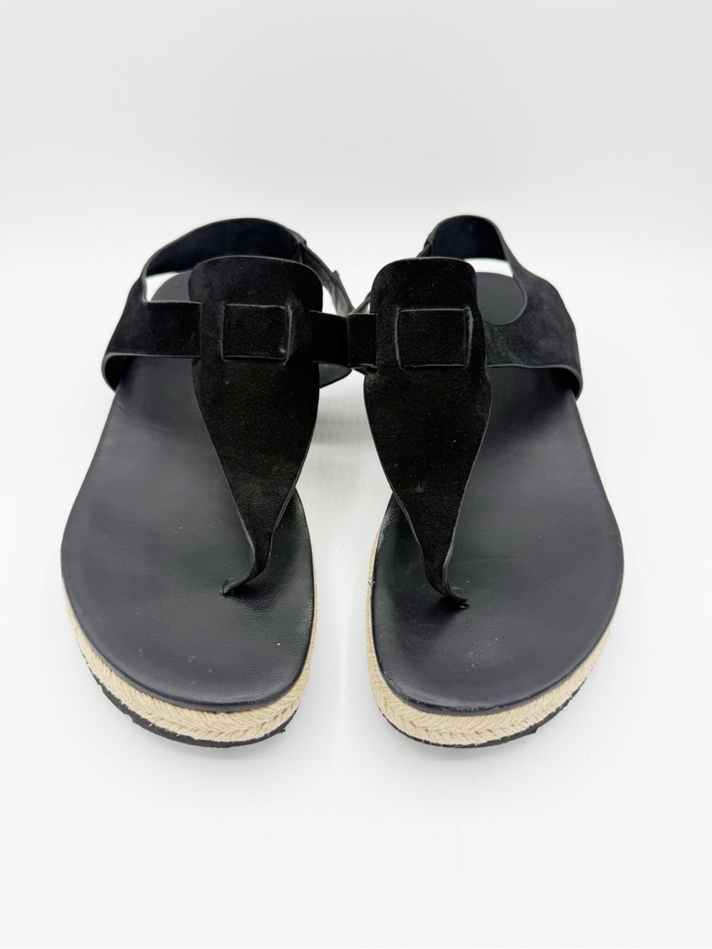 Vince Flint Suede Platform Black Thong Sandals - Picture 2 of 8